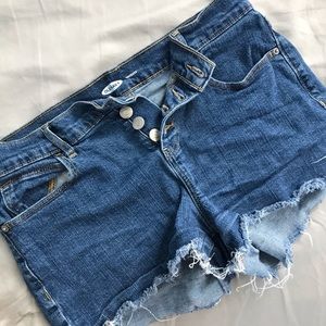Old Navy Denim wash distressed boyfriend shorts